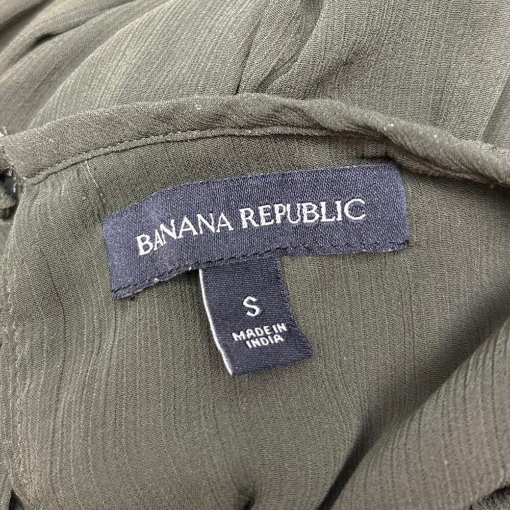 Banana Republic Green Pleated Ruched Pintuck Sleeveless Blouse Tank Top Size S - Picture 7 of 8